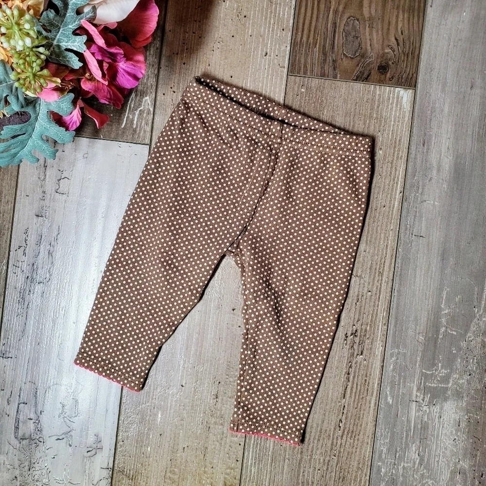 Child of Mine made by Carter's Brown Polka Dot Baby Girl Leggings Size 3-6m NWOT